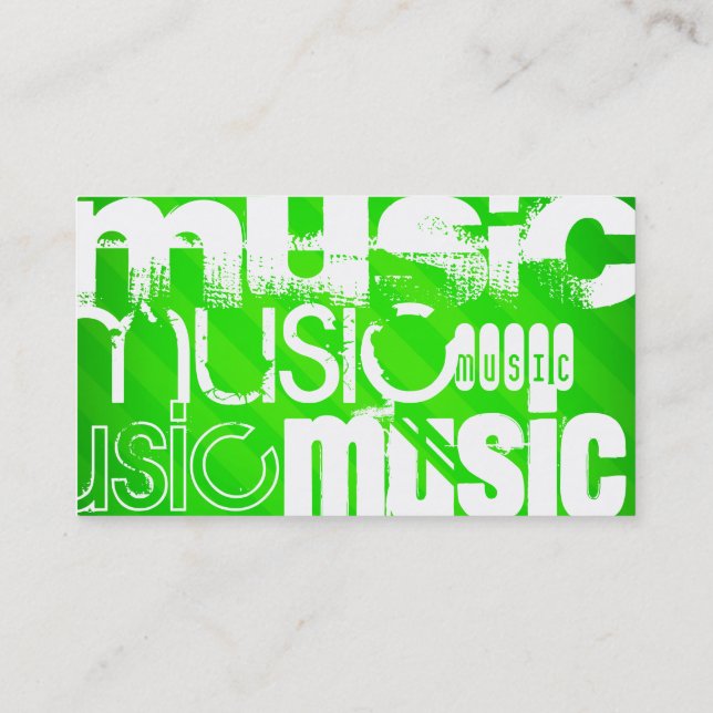 Tarjeta De Visita Música; franjas verdes neón (Reverso)