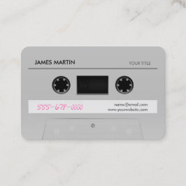 Tarjeta De Visita Música fresca retra de la cinta de la mezcla del