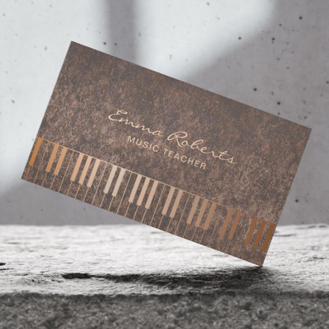 Tarjeta De Visita Música Gold Piano Keys Música de cobre moderno (Subido por el creador)