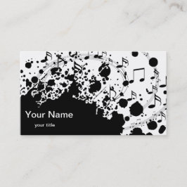 Tarjeta De Visita música moderna en blanco y negro