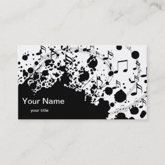 Tarjeta De Visita música moderna en blanco y negro