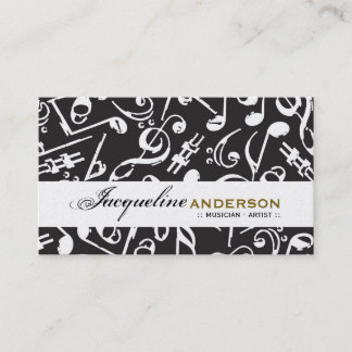 Tarjeta De Visita Música Musical Notes Pattern Cantar canción de art