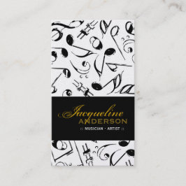 Tarjeta De Visita Música Musical Notes Pattern Cantar canción de art