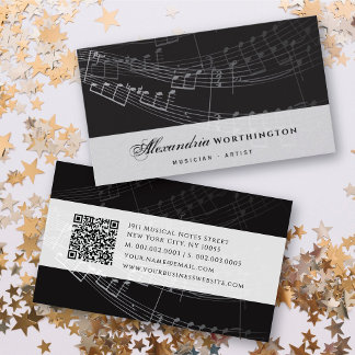 Tarjeta De Visita Música Musical Sinfonía Notas Canción Artista