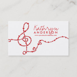 Tarjeta De Visita Música musical Treble Love Red Heart Artist Song