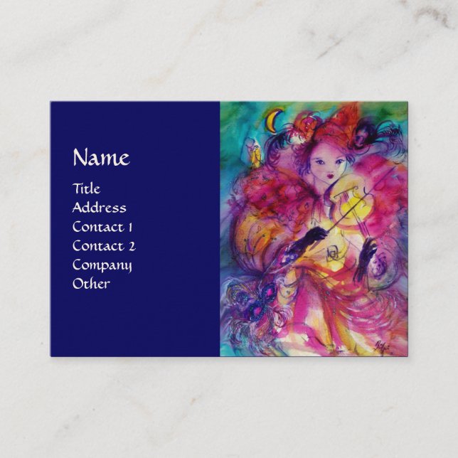 Tarjeta De Visita Música nocturna, decoración, teatro (Anverso)