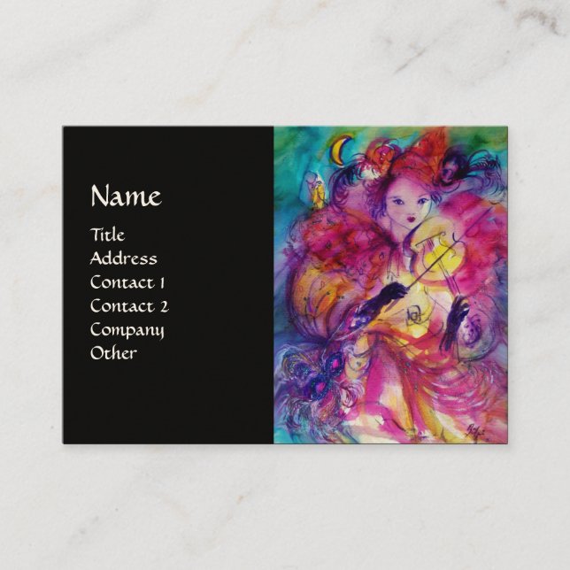 Tarjeta De Visita Música nocturna, decoración, teatro (Anverso)