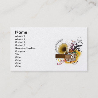 Tarjeta De Visita música, nombre, dirección 1, dirección 2, contacto