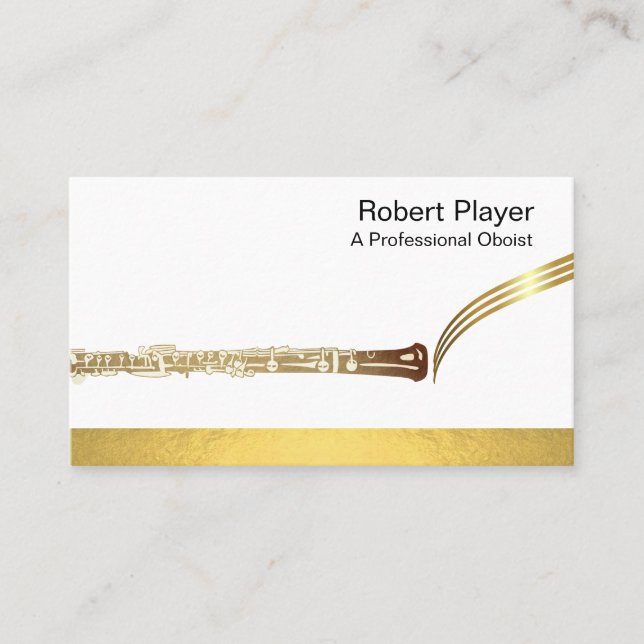 Tarjeta De Visita Música Oboist Oboe Oboe Oboe (Anverso)