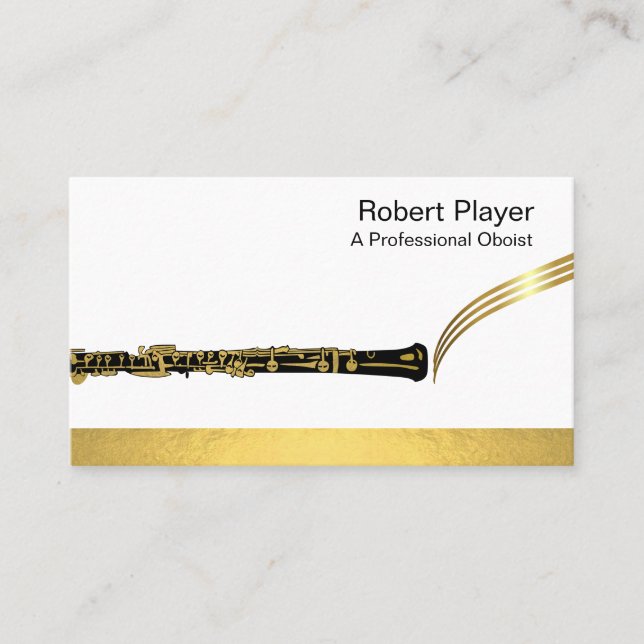 Tarjeta De Visita Música Oboist Oboe Oboe Oboe (Anverso)