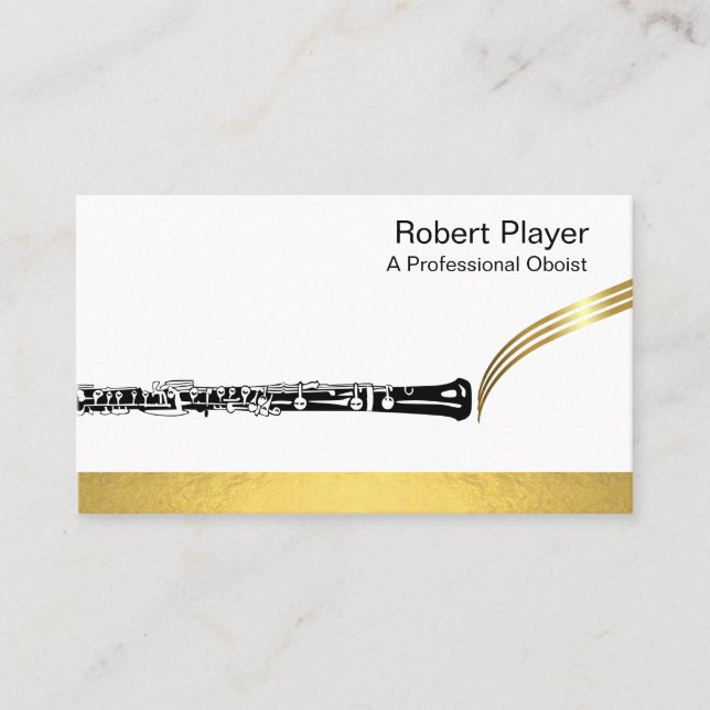 Tarjeta De Visita Música Oboist Oboe Oboe Oboe (Anverso)