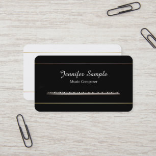 Tarjeta De Visita Música Piano Compositor Profesional Elegante