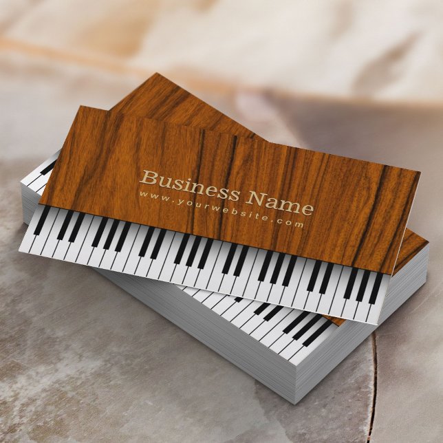 Tarjeta De Visita Música Piano Keys Elegant Madera Piano Musical (Subido por el creador)