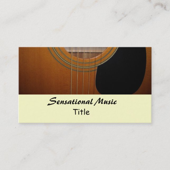 Tarjeta De Visita Música sensacional de los Guitars (Anverso)