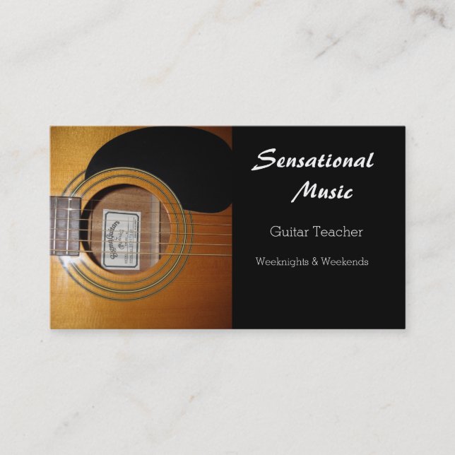 Tarjeta De Visita Música sensacional de los Guitars (Anverso)