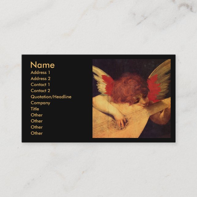 Tarjeta De Visita Músico Ángel, Cristiano Rosso Fiorentino (Anverso)