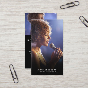Tarjeta De Visita Músico cantante moderno negro