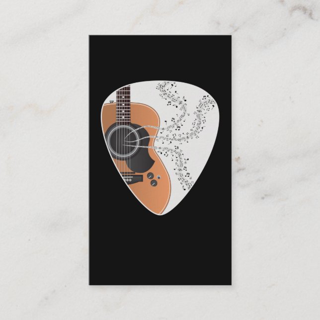Tarjeta De Visita Músico de Acoustic Púa de guitarra Player (Anverso)