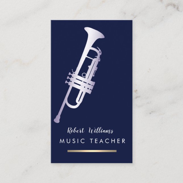 Tarjeta De Visita Músico de banda bajo del instrumento de la (Anverso)