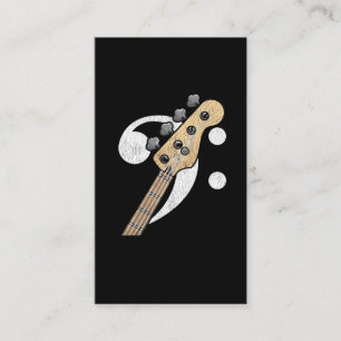 Tarjeta De Visita Músico de Bass Clef Guitar Bass Player