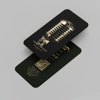 Tarjeta De Visita Músico de cantante moderno graba música de estudio