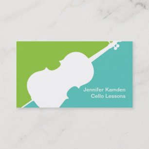 Tarjeta De Visita Músico de Cello Music Teacher