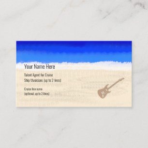 Tarjeta De Visita Músico de cruceros Bass Guitar en la playa