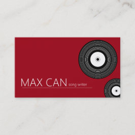 Tarjeta De Visita Músico de Escritor de Canciones Profesionales Roja