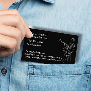 Tarjeta De Visita Músico de Guitarra Acústica para Contratar
