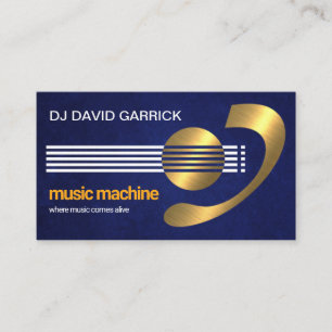 Tarjeta De Visita Músico de guitarra creativa de oro con electricid