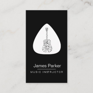 Tarjeta De Visita Músico de guitarra de profesor de música Minimalis