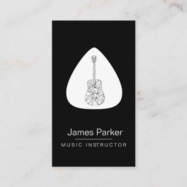 Tarjeta De Visita Músico de guitarra de profesor de música Minimalis (Anverso)