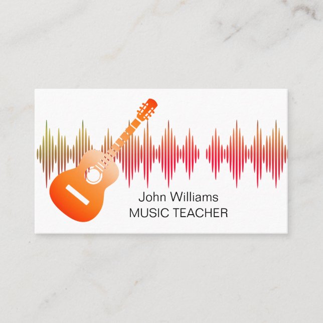Tarjeta De Visita Músico de guitarra DJ Pink Elegant (Anverso)