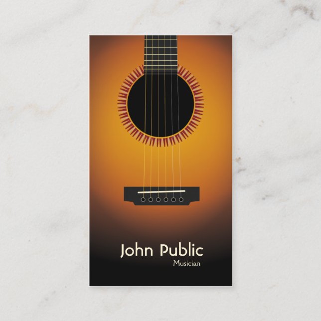 Tarjeta De Visita Músico de guitarra moderno y elegante (Anverso)