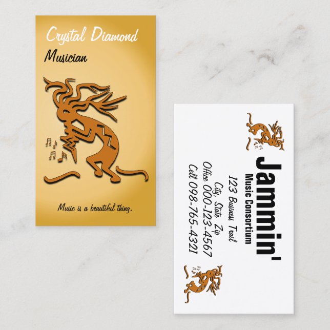 Tarjeta De Visita Músico de Kokopelli (Anverso / Reverso)