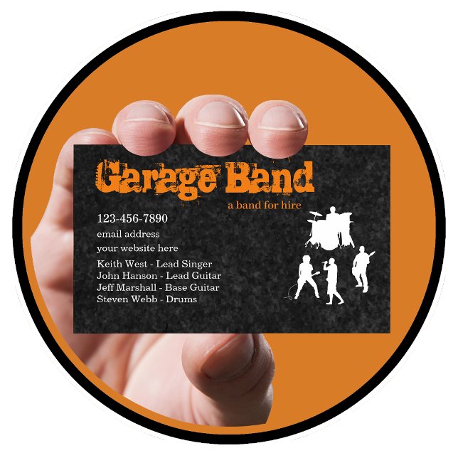 Tarjeta De Visita Músico de la banda Rock Garage (Subido por el creador)