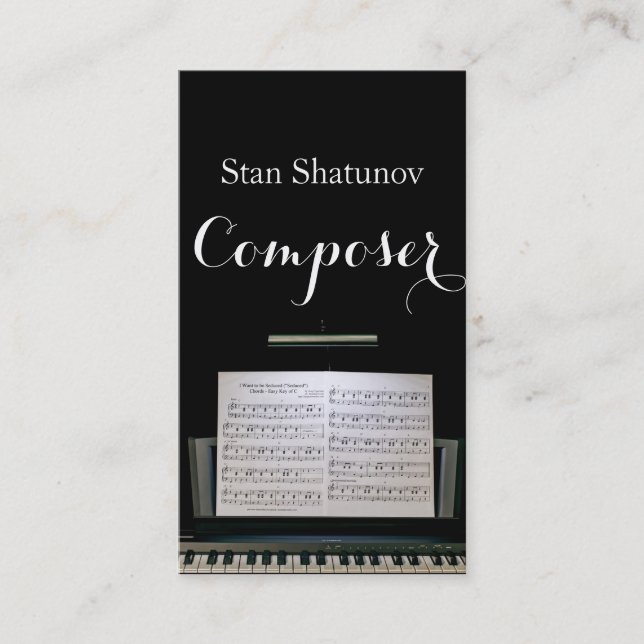 Tarjeta De Visita Músico de Modern Professional Composer Notes (Anverso)