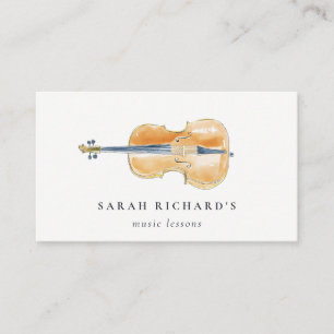 Tarjeta De Visita Músico de Música de Guitarra de Acuarela Elegante