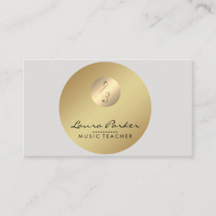 Tarjeta De Visita Músico de Música Nota Musical Música de Oro