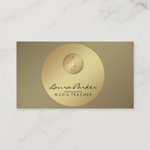 Tarjeta De Visita Músico de Música Nota Musical Música de Oro
