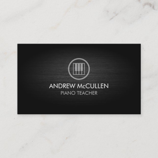 Tarjeta De Visita Músico de música para profesores de piano (Anverso)