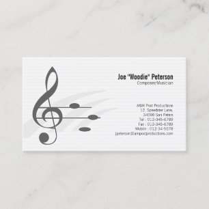 Tarjeta De Visita Músico de Treble Clef Music Notes