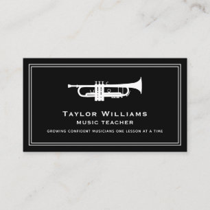 Tarjeta De Visita Músico de Trumpeter Trumpet Music Teacher con códi