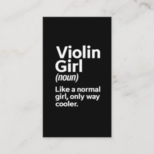 Tarjeta De Visita Músico de un Chica de violín de instrumentos mus