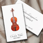 Tarjeta De Visita Músico De Violín Negro Sobre Blanco<br><div class="desc">Una elegante y única tarjeta de visita violinista sobre un fondo blanco. Simple,  limpio y elegante para un violinista y profesor.</div>