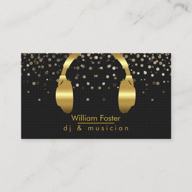 Tarjeta De Visita Músico del ingeniero de sonido del oro del (Anverso)