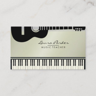 Tarjeta De Visita Músico del teclado de piano de la guitarra del