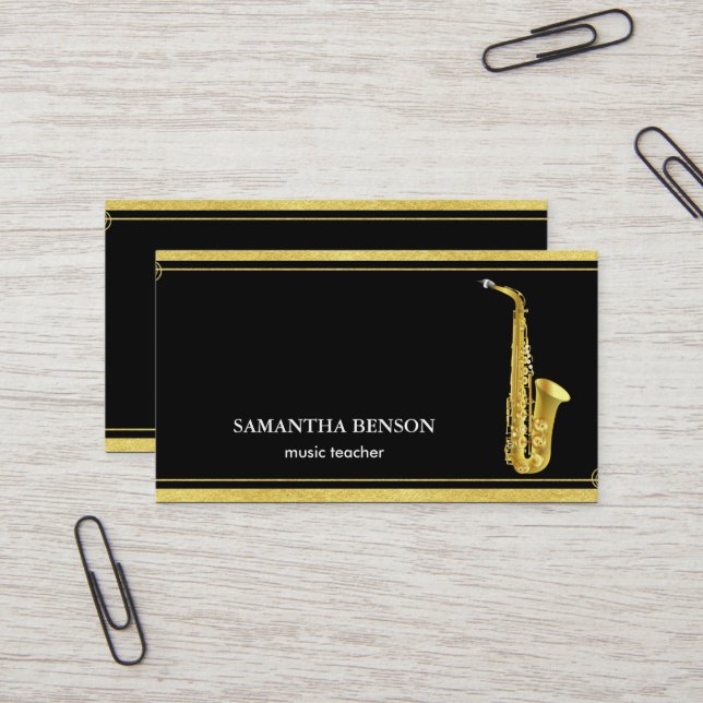 Tarjeta De Visita Músico elegante (Anverso/Reverso In Situ)