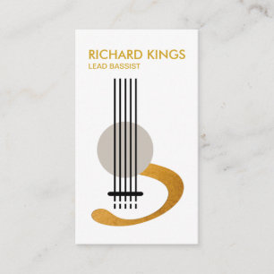 Tarjeta De Visita Músico elegante elegante del bajista de la