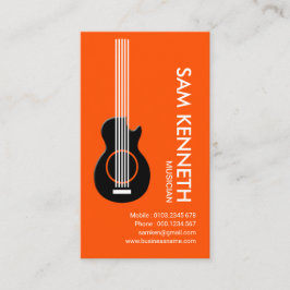 Tarjeta De Visita Músico espectacular del ánimo anaranjado del